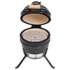 2-in-1 Ceramic Kamado BBQ Grill Smoker - 56 cm Black, Discover versatile outdoor cooking with the 2-in-1 Kamado BBQ Grill Smoker. Grill, bake, smoke, and keep food warm with this ceramic 56 cm grill.