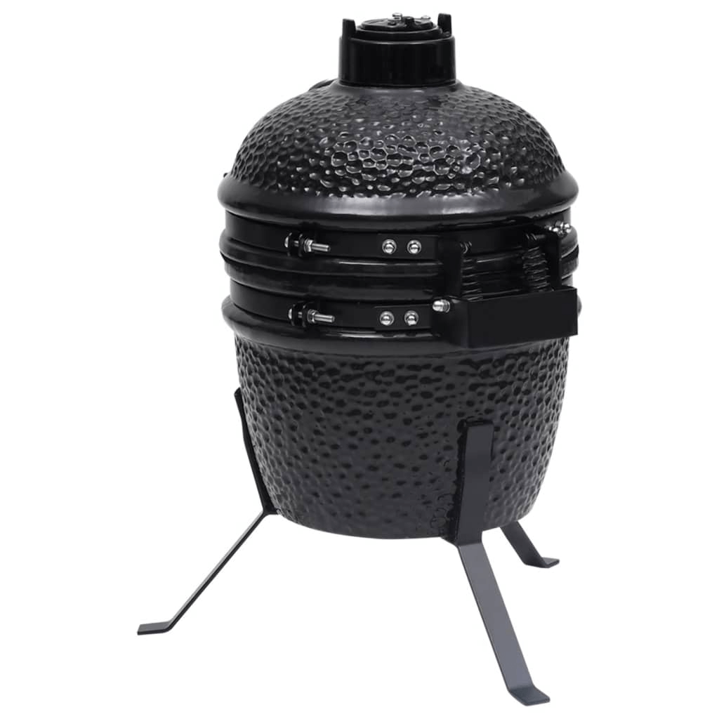 2-in-1 Ceramic Kamado BBQ Grill Smoker - 56 cm Black, Discover versatile outdoor cooking with the 2-in-1 Kamado BBQ Grill Smoker. Grill, bake, smoke, and keep food warm with this ceramic 56 cm grill.