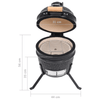 2-in-1 Ceramic Kamado BBQ Grill Smoker - 56 cm Black, Discover versatile outdoor cooking with the 2-in-1 Kamado BBQ Grill Smoker. Grill, bake, smoke, and keep food warm with this ceramic 56 cm grill.