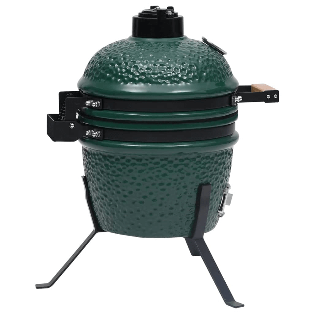 2-in-1 Kamado BBQ Grill & Smoker - 56 cm Ceramic Green, Experience versatile outdoor cooking with the 2-in-1 Kamado Barbecue Grill & Smoker. Ideal for grilling, baking, and smoking. Perfect for backyard BBQs.