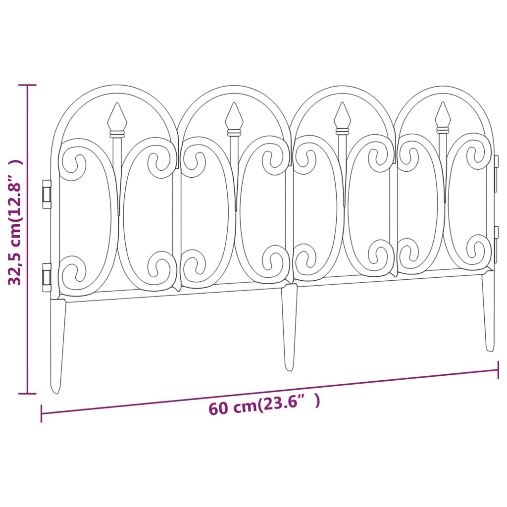 17 pc White Lawn Edgings for Garden Enhancement, Transform your garden with vidaXL Lawn Edgings. Durable PP material for striking lawn, flowerbed, and walkway borders.