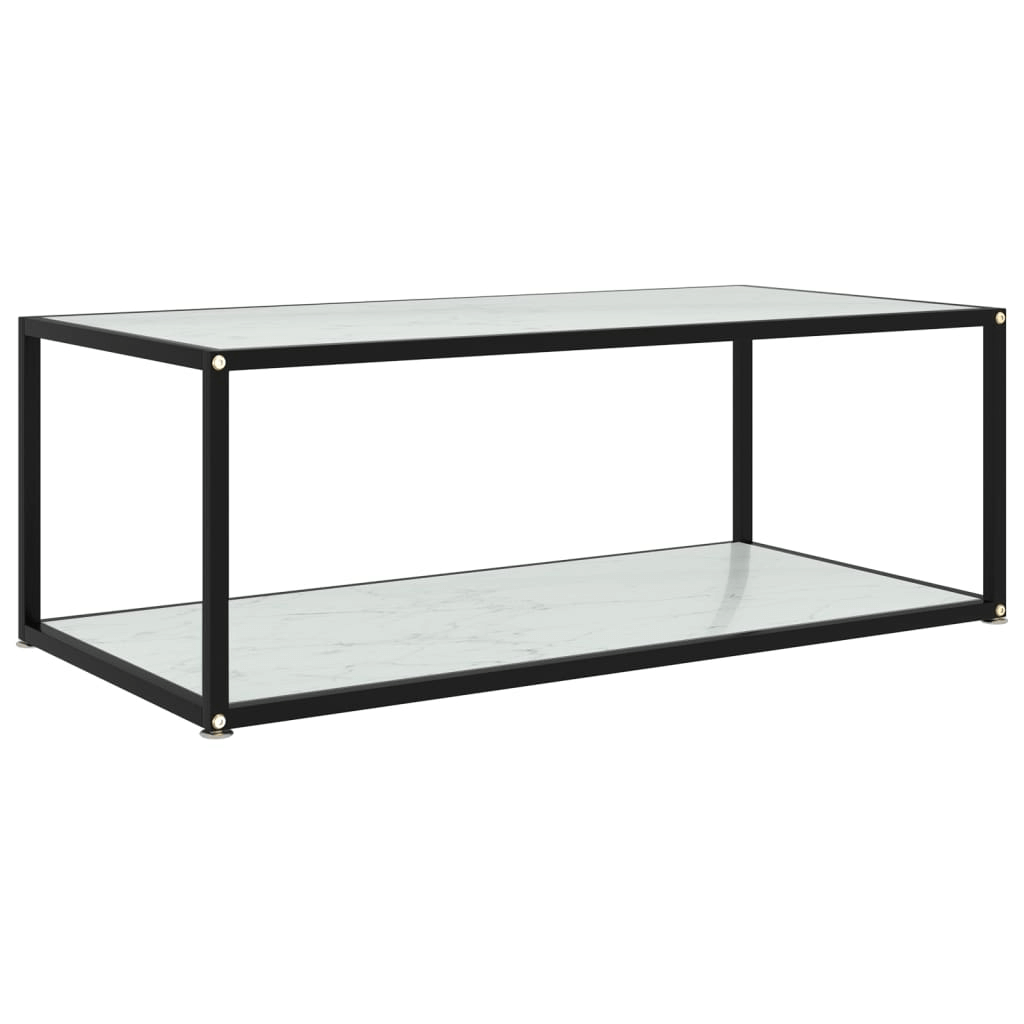 Stylish vidaXL Coffee Table in White - Modern & Durable, Elevate your decor with the vidaXL Coffee Table in White. Featuring a modern 2-layer design and tempered glass, it's elegant and functional.