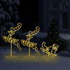 Festive LED Flying Reindeer & Sleigh Decoration, Illuminate your holiday with our Acrylic Christmas Flying Reindeer & Sleigh! Durable, elegant, and perfect for spreading festive cheer.