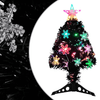 Black Christmas Tree with LED & Fibre Optics, Elevate your holiday decor with our lifelike 64 cm black Christmas tree, featuring LED snowflakes and fibre optic lights for magical illumination.