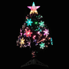 Black Christmas Tree with LED & Fibre Optics, Elevate your holiday decor with our lifelike 64 cm black Christmas tree, featuring LED snowflakes and fibre optic lights for magical illumination.