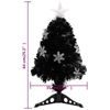 Black Christmas Tree with LED & Fibre Optics, Elevate your holiday decor with our lifelike 64 cm black Christmas tree, featuring LED snowflakes and fibre optic lights for magical illumination.