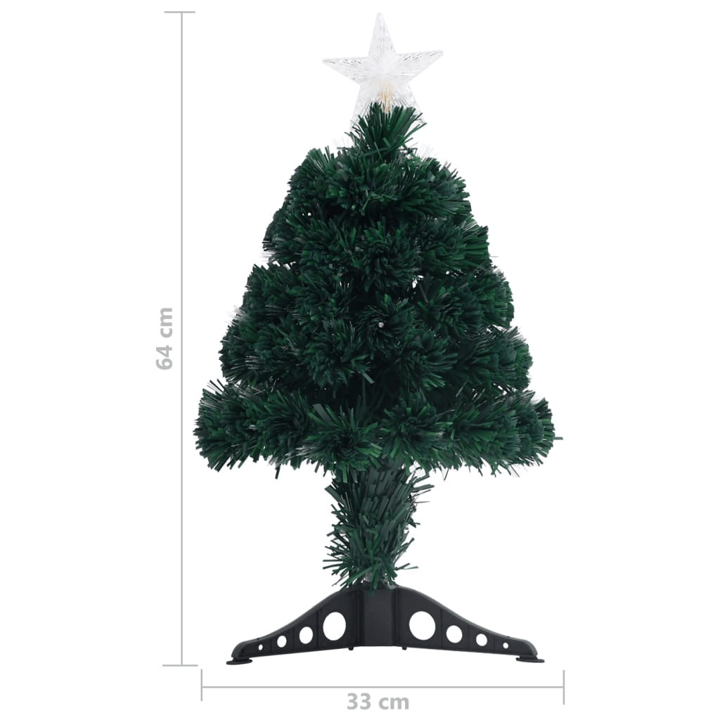 64 cm Pre-lit Fibre Optic Christmas Tree, This 64 cm artificial Christmas tree features lifelike branches and LED lights, creating a beautiful centerpiece for your holidays.