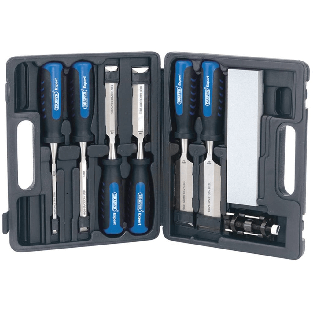 Draper Tools 8-Piece Chisel Set for Woodworking, Achieve precise & durable woodworking with Draper Tools 8-Piece Chisel Set 88605 - ideal for professionals & DIY enthusiasts.