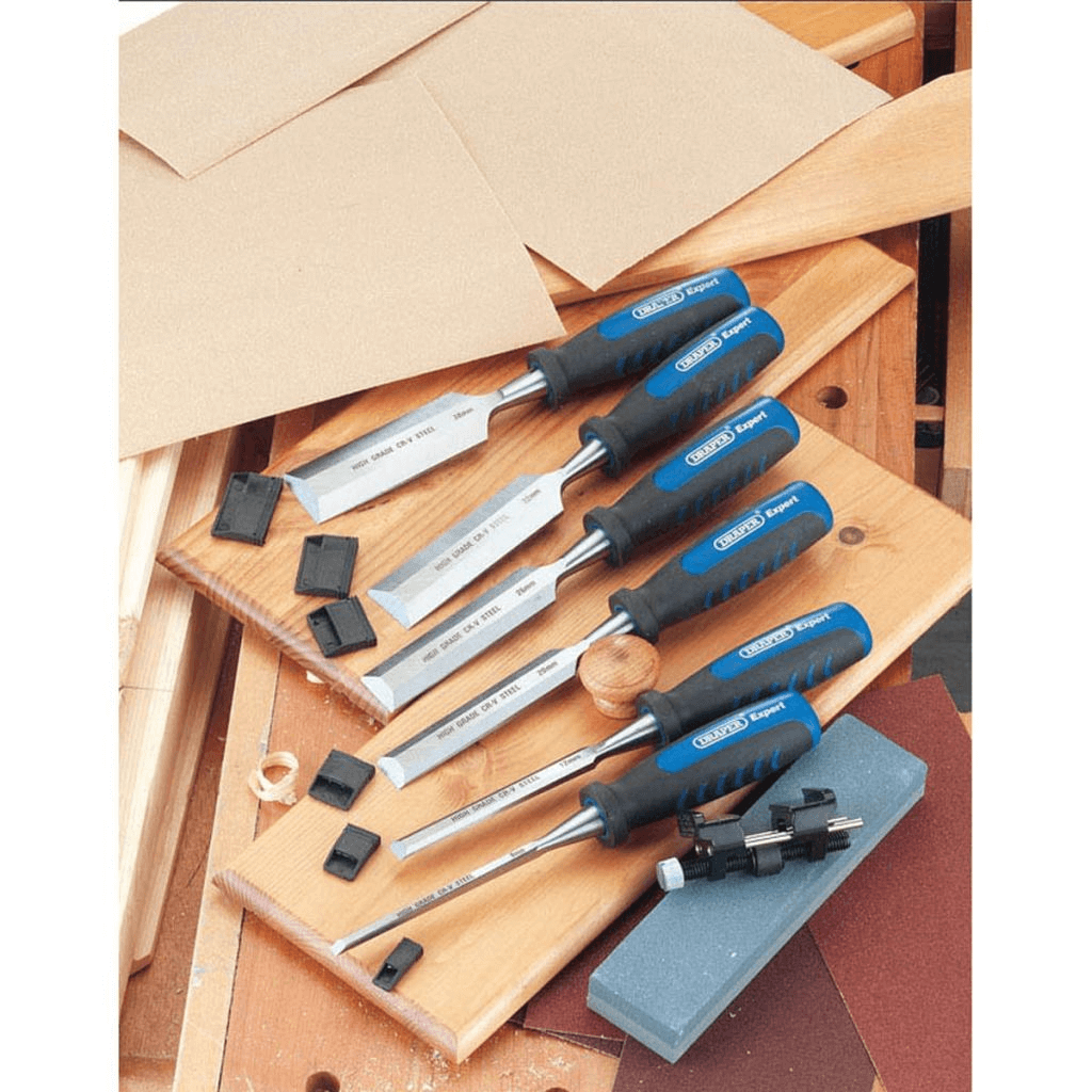 Draper Tools 8-Piece Chisel Set for Woodworking, Achieve precise & durable woodworking with Draper Tools 8-Piece Chisel Set 88605 - ideal for professionals & DIY enthusiasts.