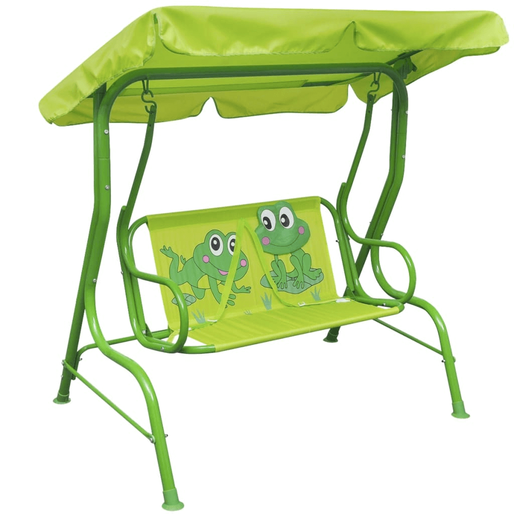 Kids Swing Seat with Canopy - Easy Assembly, Transform your outdoor space with the Kids Swing Seat Green. Sturdy steel frame, simple assembly, endless fun for children.