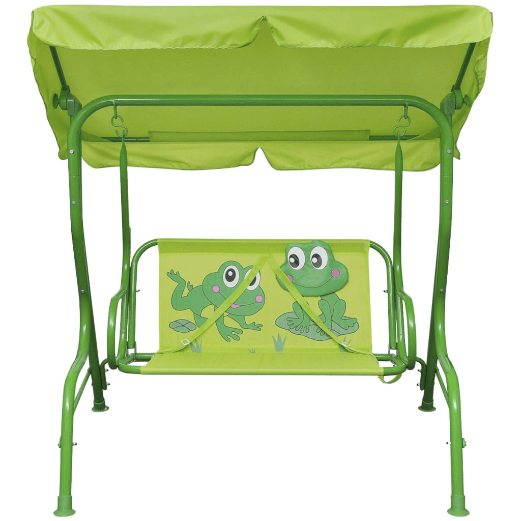 Kids Swing Seat with Canopy - Easy Assembly, Transform your outdoor space with the Kids Swing Seat Green. Sturdy steel frame, simple assembly, endless fun for children.