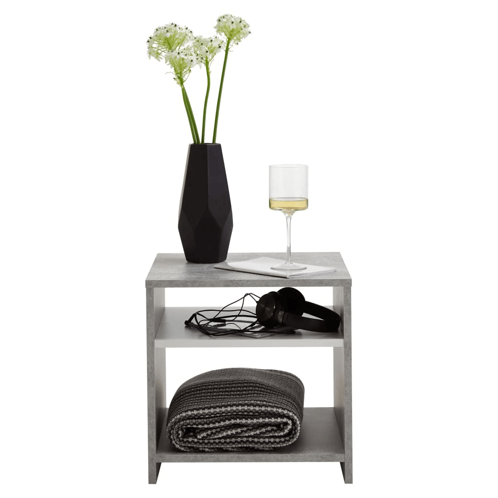 FMD Concrete Grey & White Coffee Table with Shelf, Upgrade your living space with this modern, stylish coffee table featuring a spacious shelf for functional home decor.