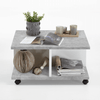 FMD Modern Mobile Coffee Table - Stylish & Functional, Elevate your living space with the FMD Mobile Coffee Table, featuring a sleek design, concrete grey and glossy white finish, and ample storage.