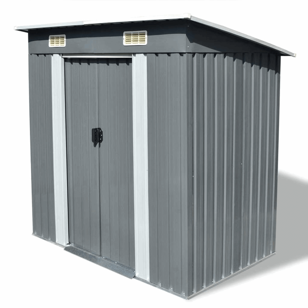 Garden Shed Grey Metal - Durable and Spacious Storage Solution