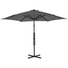 vidaXL Outdoor Parasol 300 cm - UV & Fade Resistant Shield against UV rays with our Anthracite vidaXL Outdoor Parasol. Durable steel pole, anti-fade polyester canopy for your perfect shade.