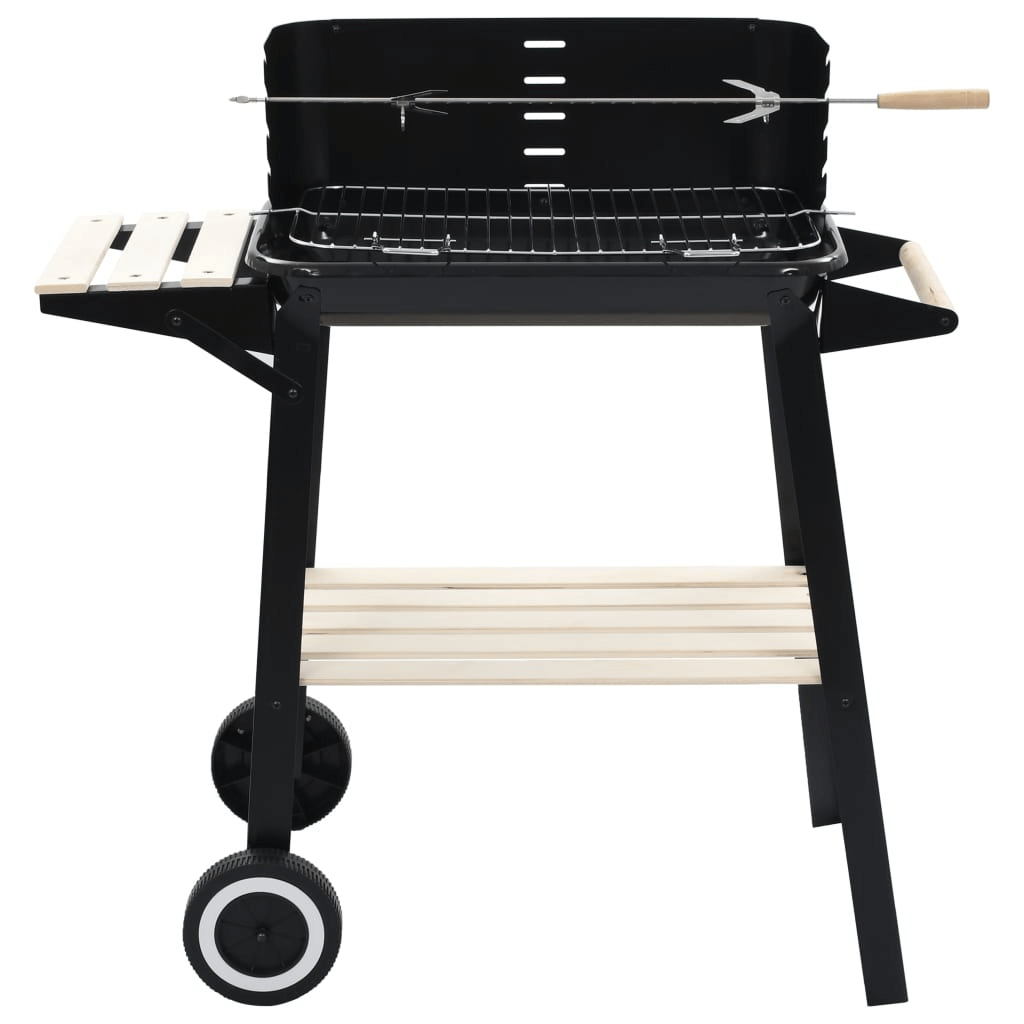 Compact Charcoal BBQ with Wheels - Grill Anywhere, Enjoy easy grilling with vidaXL's Charcoal BBQ Stand! Features adjustable height, side shelf, and wheels for mobility. Perfect for any outdoor space.