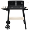 Compact Charcoal BBQ with Wheels - Grill Anywhere, Enjoy easy grilling with vidaXL's Charcoal BBQ Stand! Features adjustable height, side shelf, and wheels for mobility. Perfect for any outdoor space.