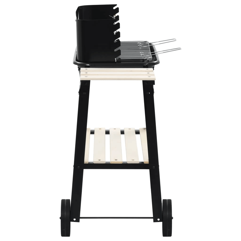 Compact Charcoal BBQ with Wheels - Grill Anywhere, Enjoy easy grilling with vidaXL's Charcoal BBQ Stand! Features adjustable height, side shelf, and wheels for mobility. Perfect for any outdoor space.