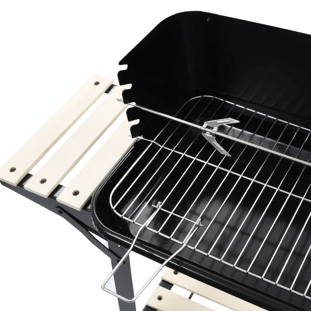 Compact Charcoal BBQ with Wheels - Grill Anywhere, Enjoy easy grilling with vidaXL's Charcoal BBQ Stand! Features adjustable height, side shelf, and wheels for mobility. Perfect for any outdoor space.