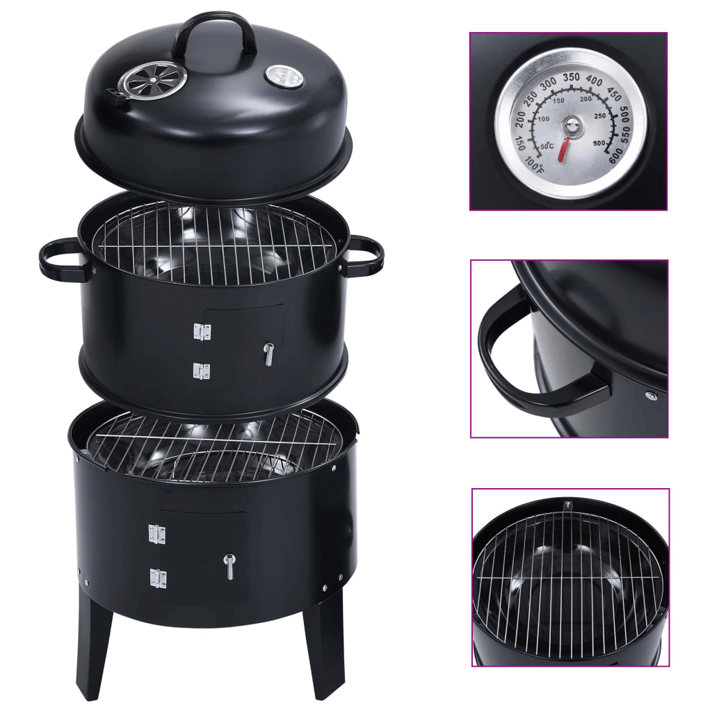 3-in-1 Charcoal Smoker BBQ for All Your Outdoor Needs, Explore the versatility of vidaXL's 3-in-1 Charcoal Smoker BBQ Grill. Perfect for grilling, cooking & smoking. Make every outdoor event memorable.