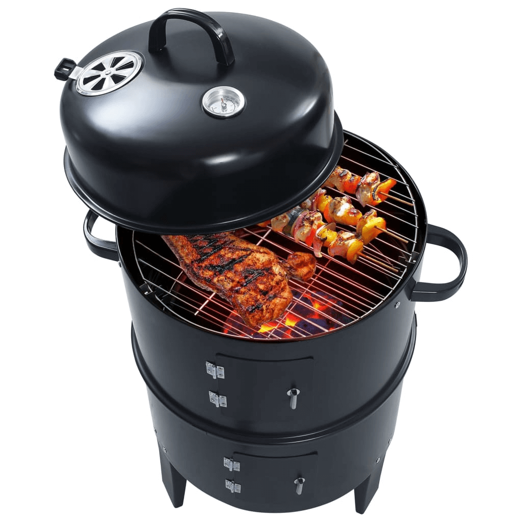 3-in-1 Charcoal Smoker BBQ for All Your Outdoor Needs, Explore the versatility of vidaXL's 3-in-1 Charcoal Smoker BBQ Grill. Perfect for grilling, cooking & smoking. Make every outdoor event memorable.