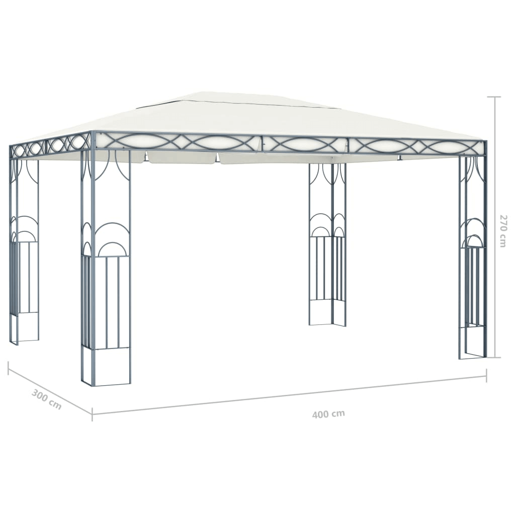 Gazebo 400x300 cm Cream - Elegant Outdoor Sunshade Shelter, Elegant Outdoor Sunshade Shelter for Events Host the perfect outdoor events with the vidaXL Gazebo 400x300 cm Cream.