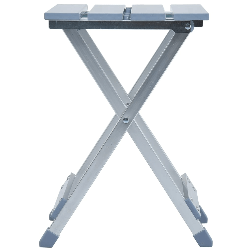 Compact Camping Stool - Versatile & Durable Elevate camping with the vidaXL Aluminium Stool. Perfect as a stool, side table, or footrest. Sturdy, durable, and folds for convenience.