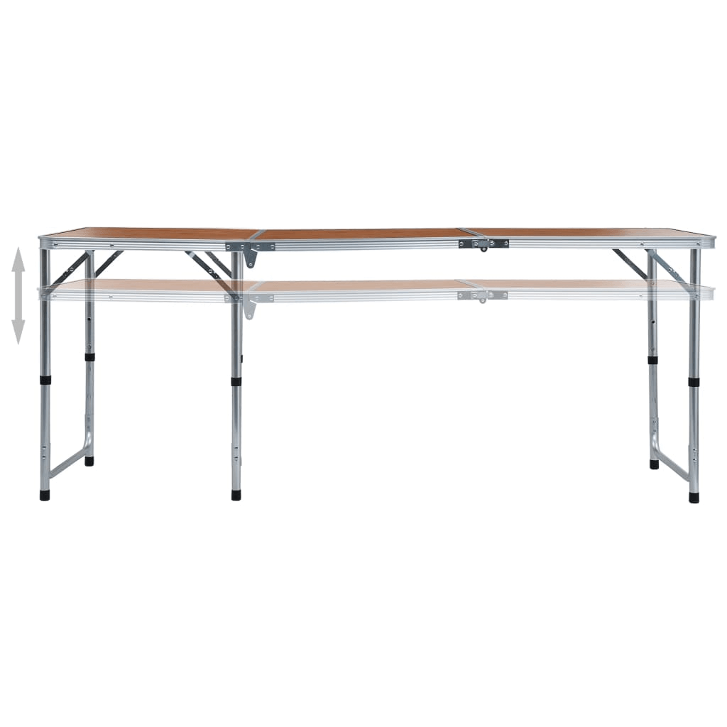 Foldable Aluminium Camping Table 180x60 cm Portable & durable vidaXL Camping Table - 180x60 cm with adjustable height & carry handle. Perfect for camping & outdoor activities.