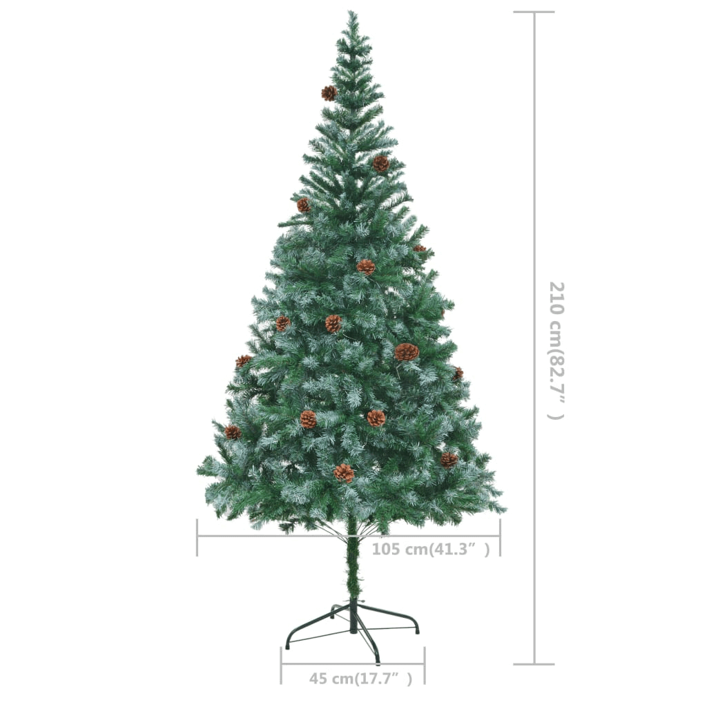 Realistic 210 cm Artificial Christmas Tree, Elevate your festive decor with our 210 cm Artificial Christmas Tree, featuring realistic pinecones and eco-friendly design. Perfect for a merry Christmas!