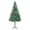 180 cm Artificial Christmas Tree - Realistic & Durable, Enhance your festive decor with a realistic 180 cm artificial Christmas tree featuring pinecones and snowy white tips. Perfect for a timeless holiday look.