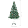 180 cm Artificial Christmas Tree - Realistic & Durable, Enhance your festive decor with a realistic 180 cm artificial Christmas tree featuring pinecones and snowy white tips. Perfect for a timeless holiday look.