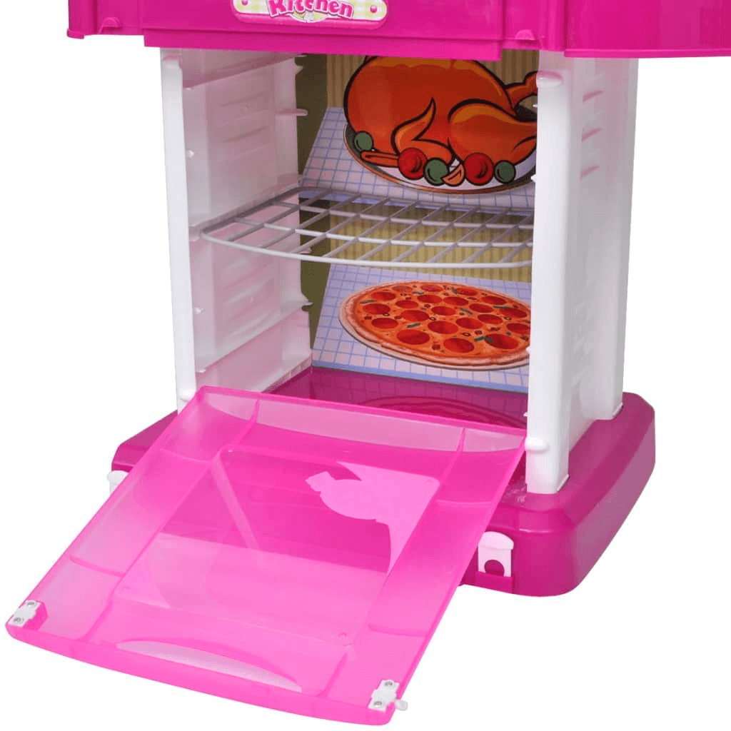 Pink Kids Playroom Toy Kitchen with Lights & Sound, Pink Kids Playroom Toy Kitchen featuring realistic lights and sound. Durable, easy to assemble, and perfect for hours of imaginative play.