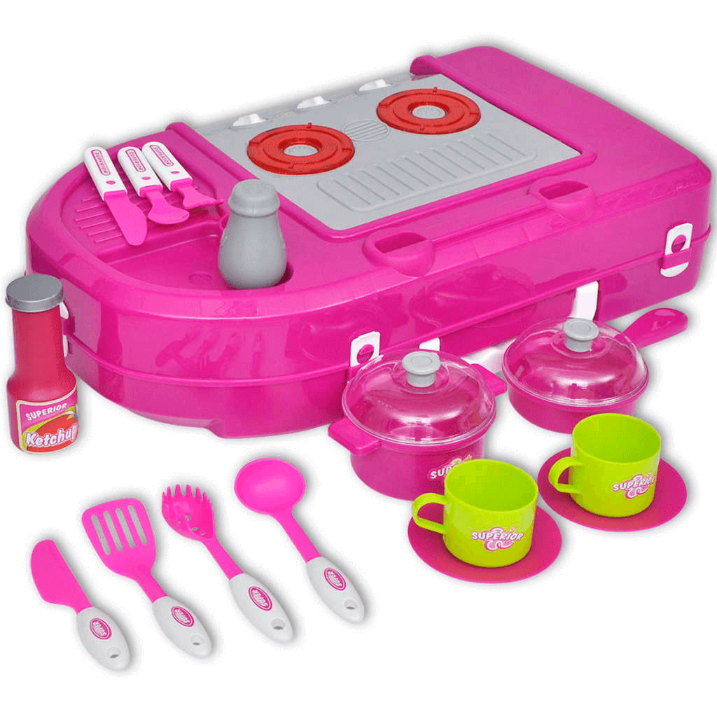 Pink Kids Playroom Toy Kitchen with Lights & Sound, Pink Kids Playroom Toy Kitchen featuring realistic lights and sound. Durable, easy to assemble, and perfect for hours of imaginative play.