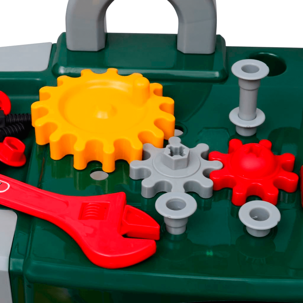 Kids' Playroom Toy Workbench - Realistic Tools Set, Encourage imaginative play and skill development with this durable Kids' Playroom Toy Workbench featuring realistic tools. Safe and perfect for young builders!