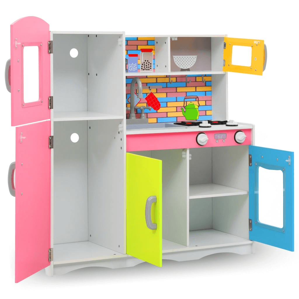 Kids' Play Kitchen - Realistic Interactive Set, Spark creativity with a vibrant kids' play kitchen. Features realistic appliances, boosting fun and skills. Perfect for mini chefs!