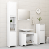 Elegant vidaXL Bathroom Set - White Engineered Wood, Upgrade your bathroom with this stylish vidaXL Bathroom Furniture Set. White engineered wood with mirror and cabinet for ample storage and modern aesthetics.