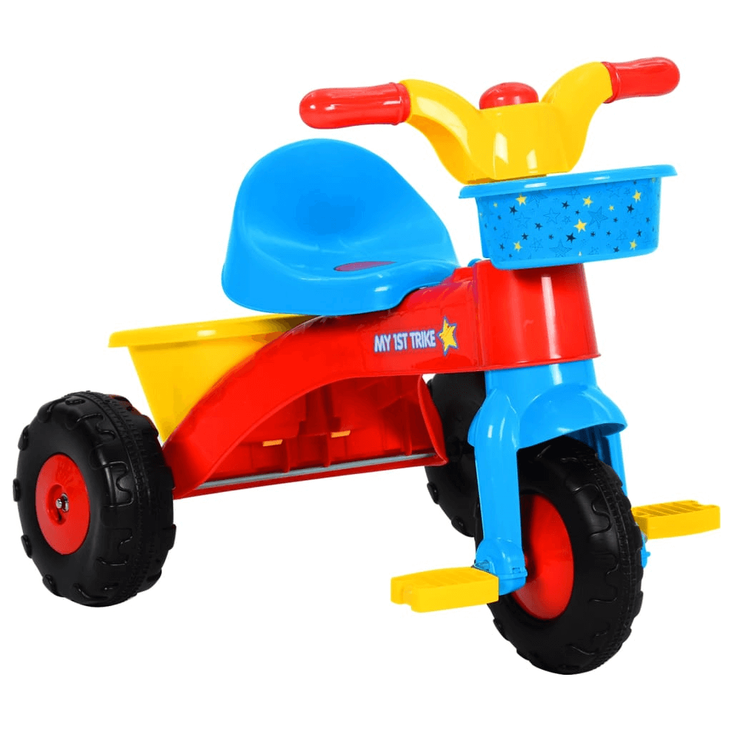 Kids Tricycle - Safe Outdoor Fun, Discover safe adventures with our ergonomic Kids Tricycle in vibrant multicolour, featuring storage baskets for ultimate outdoor fun.