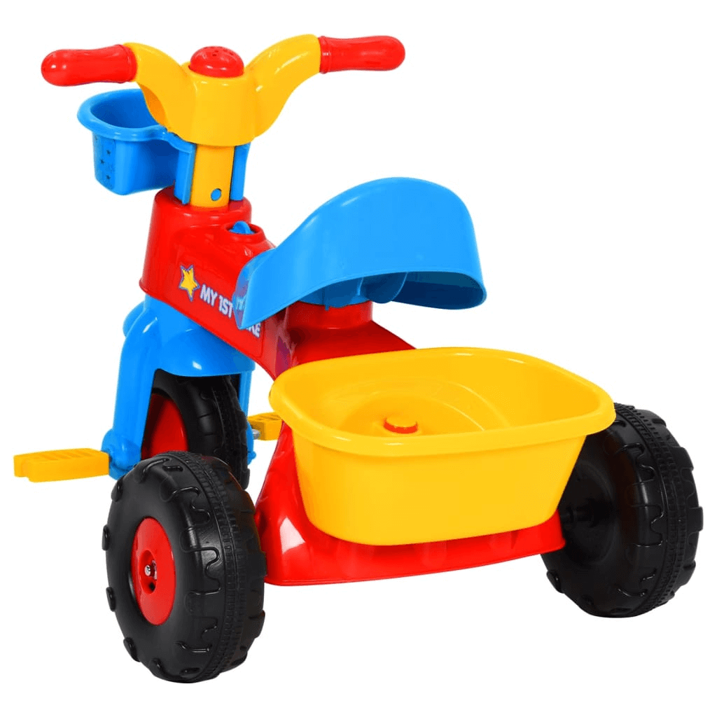 Kids Tricycle - Safe Outdoor Fun, Discover safe adventures with our ergonomic Kids Tricycle in vibrant multicolour, featuring storage baskets for ultimate outdoor fun.