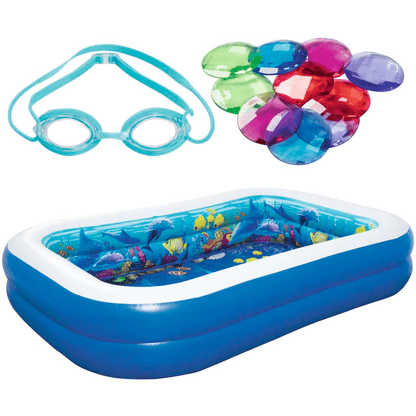 Bestway Undersea Adventure Pool 54177 - Magical Fun! Dive into fun with the durable Bestway Undersea Adventure Inflatable Pool 54177. Perfect for kids’ imaginative underwater play. Holds 778L.