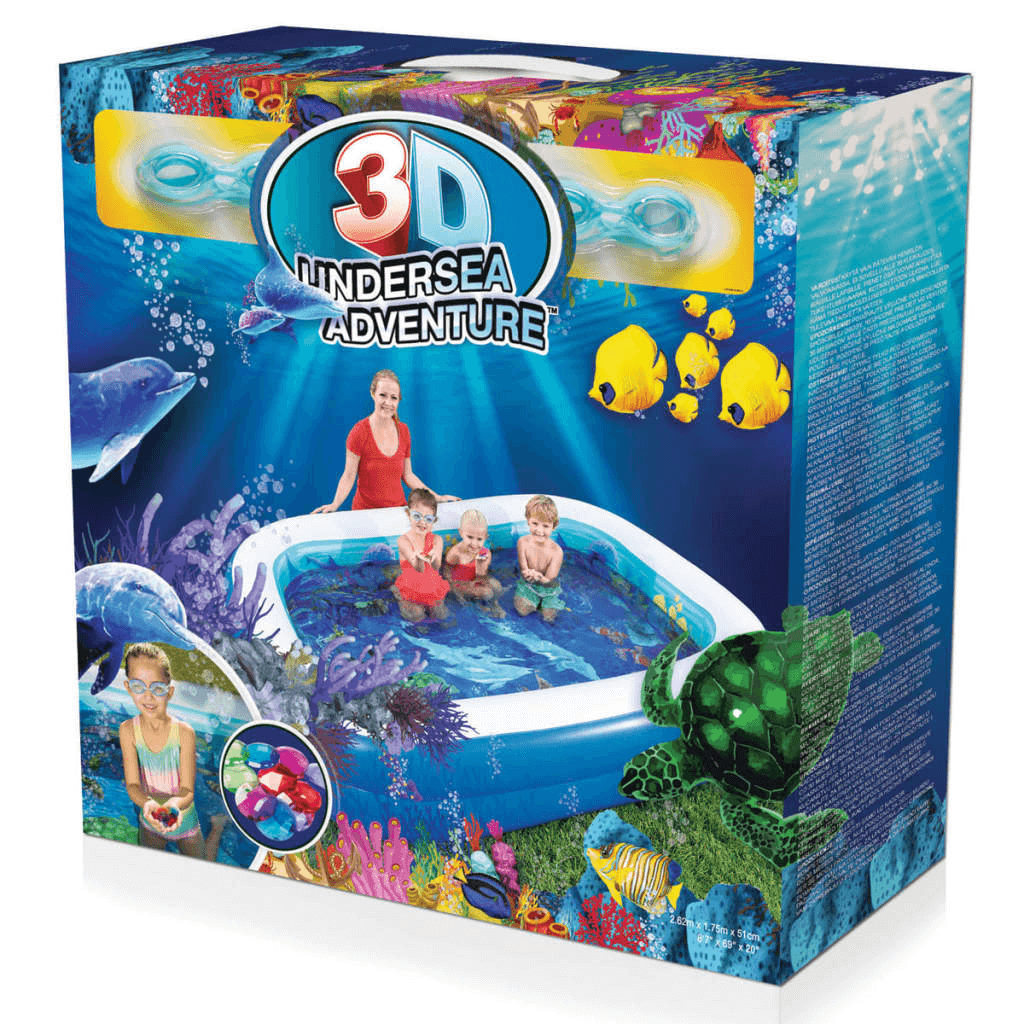 Bestway Undersea Adventure Pool 54177 - Magical Fun! Dive into fun with the durable Bestway Undersea Adventure Inflatable Pool 54177. Perfect for kids’ imaginative underwater play. Holds 778L.