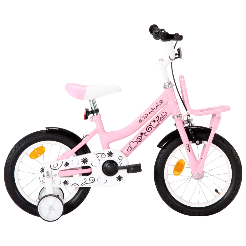 Kids Bike with Front Carrier 14 inch White and Pink Give Your Child the Perfect Gift with the Kids Bike Riding a bike is a classic childhood experience, and the Kids Bike with Front Carrier is the perfect gift.