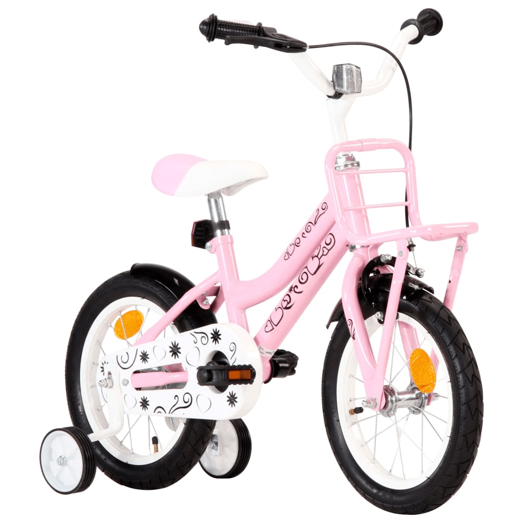 Kids Bike with Front Carrier 14 inch White and Pink Give Your Child the Perfect Gift with the Kids Bike Riding a bike is a classic childhood experience, and the Kids Bike with Front Carrier is the perfect gift.