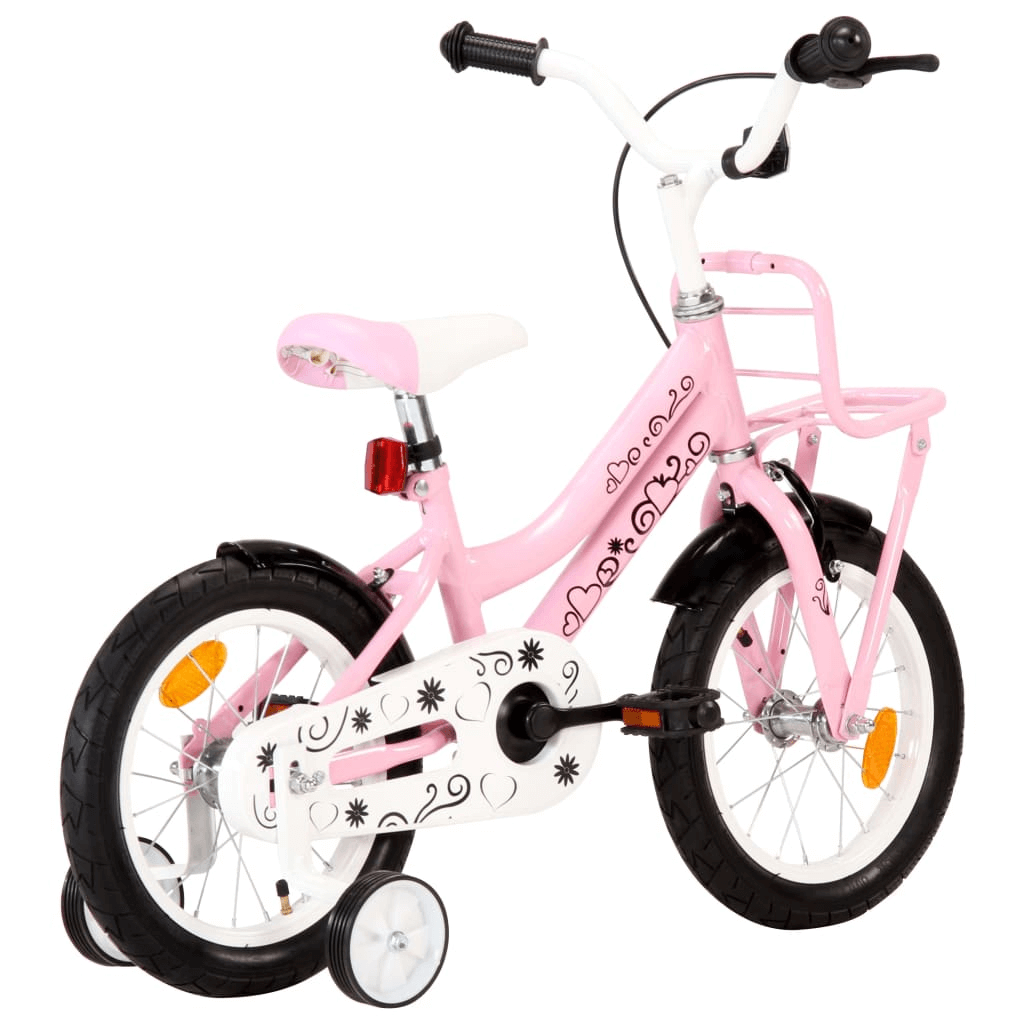 Kids Bike with Front Carrier 14 inch White and Pink Give Your Child the Perfect Gift with the Kids Bike Riding a bike is a classic childhood experience, and the Kids Bike with Front Carrier is the perfect gift.