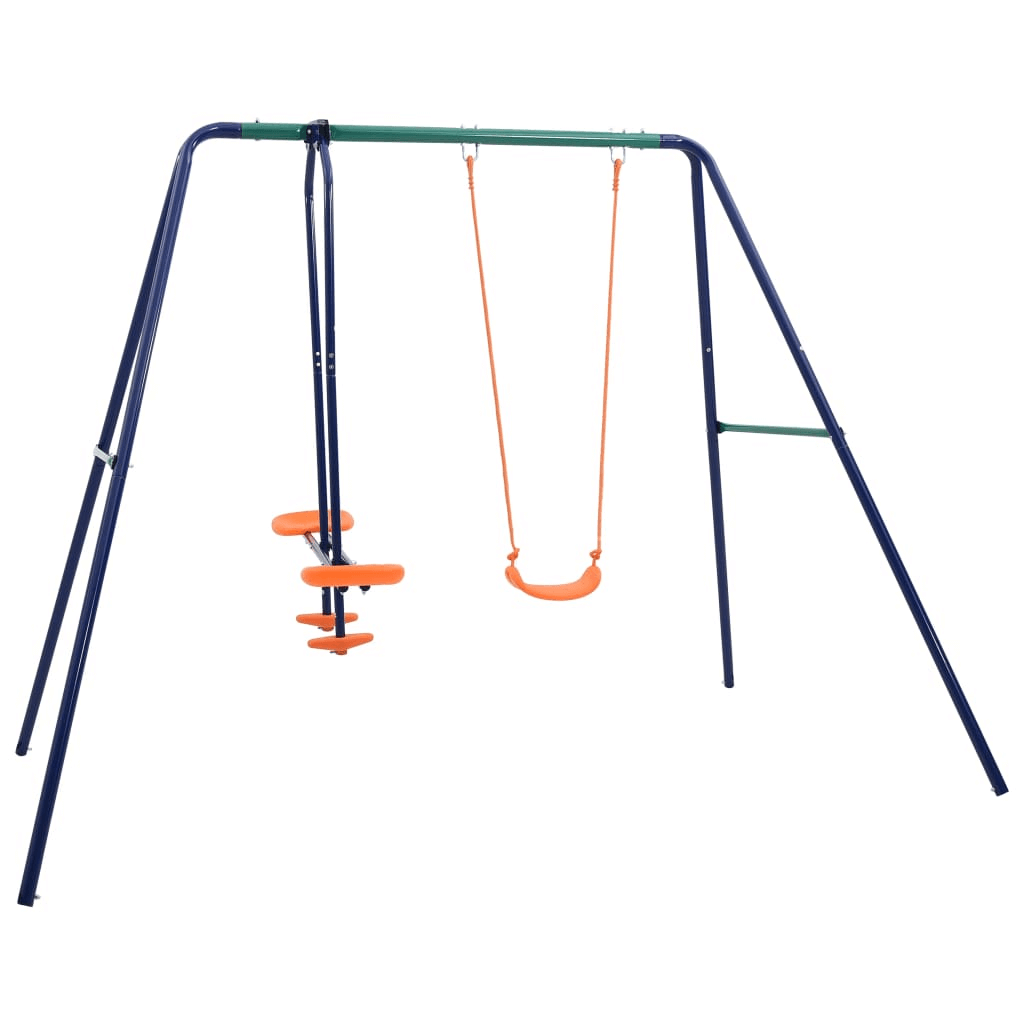 3-Seat Steel Swing Set - Outdoor Fun for Kids Spark joy with a vidaXL 3-Seat Swing Set. Durable steel, exciting see-saw & swing for endless outdoor play. Perfect for active kids!