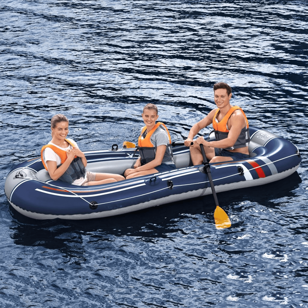 Hydro-Force Treck X3 Inflatable Boat - 3-Person, Durable, Experience top-tier water adventures with the Hydro-Force Treck X3 Inflatable Boat - Durable PVC, lightweight, and spacious for lake fun.