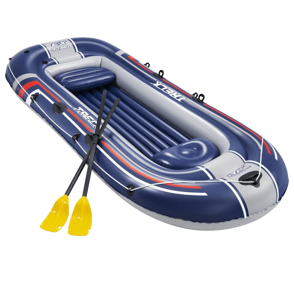 Hydro-Force Treck X3 Inflatable Boat - 3-Person, Durable, Experience top-tier water adventures with the Hydro-Force Treck X3 Inflatable Boat - Durable PVC, lightweight, and spacious for lake fun.