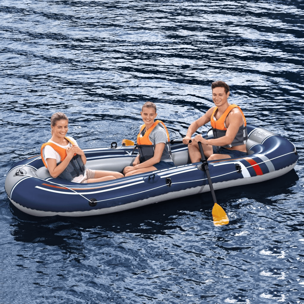 Hydro-Force Treck X3 Inflatable Boat - 3-Person, Durable, Experience top-tier water adventures with the Hydro-Force Treck X3 Inflatable Boat - Durable PVC, lightweight, and spacious for lake fun.