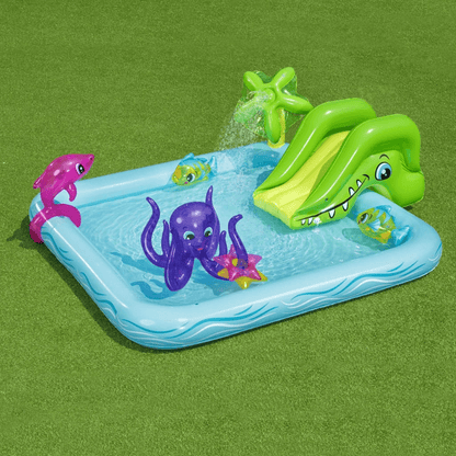 Fantastic Aquarium Play Centre - Water Fun for Kids, Discover the Fantastic Aquarium Play Centre with interactive inflatables, sprayers, and slide. Perfect for endless outdoor water fun and cooling summer days!