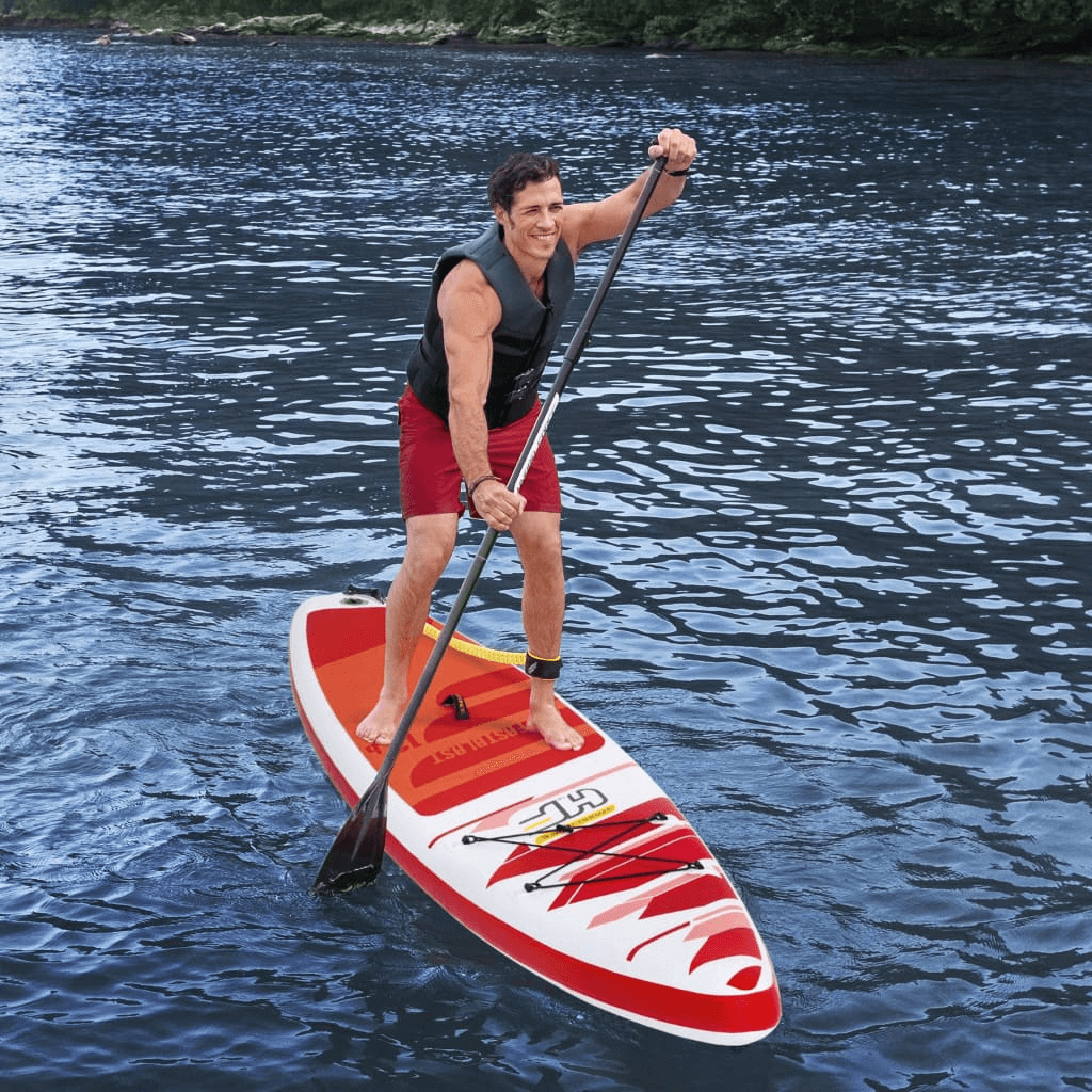 Hydro-Force Fastblast Inflatable SUP – Durable Paddleboard, Discover the Hydro-Force Fastblast Tech Set Inflatable SUP. Built for stability and durability, perfect for pool and lake adventures. Portable and convenient!