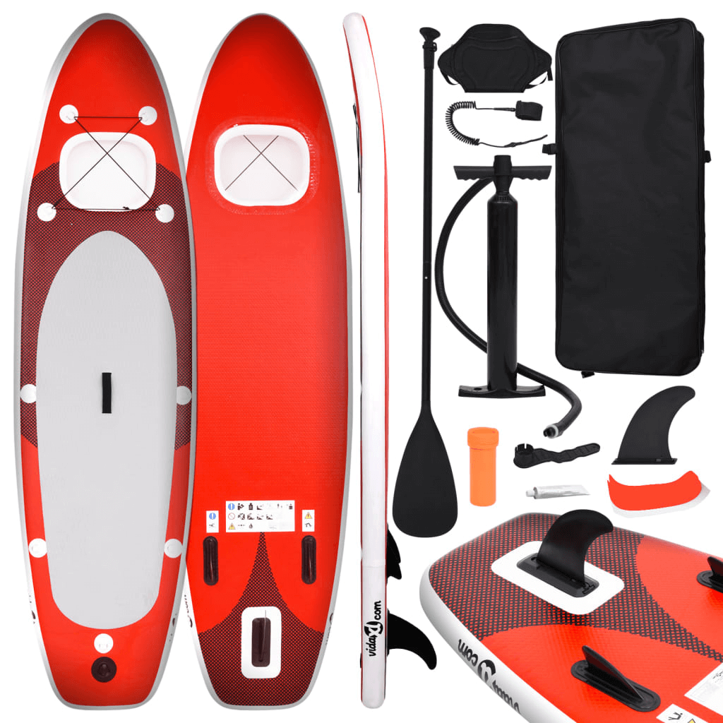 Inflatable Stand Up Paddle Board Set - Red | Ultimate Fun, Discover superior strength and stability with our Inflatable Stand Up Paddle Board Set. Perfect for beginners and experts, it ensures endless water adventure.